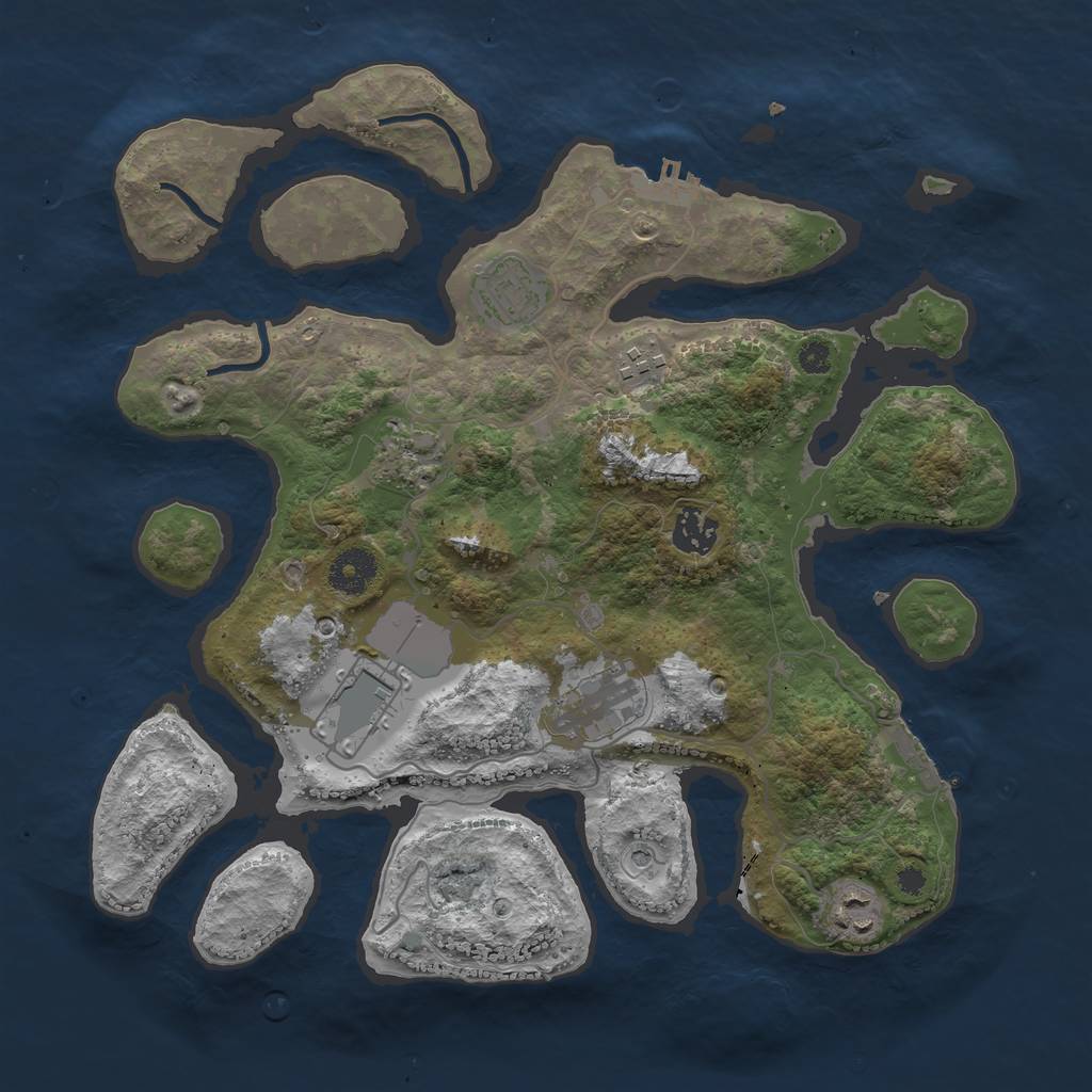 Rust Map: Procedural Map, Size: 3500, Seed: 1862473, 12 Monuments