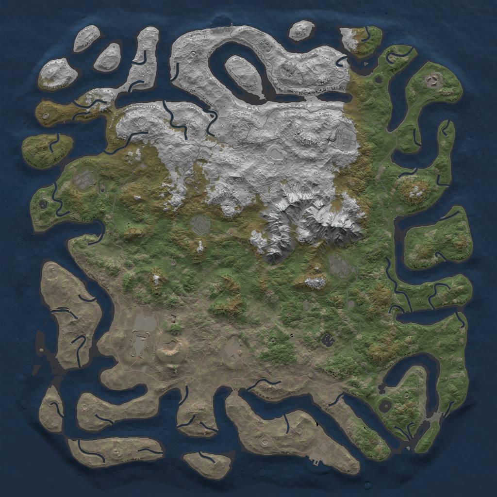 Rust Map: Procedural Map, Size: 6000, Seed: 25129501, 22 Monuments