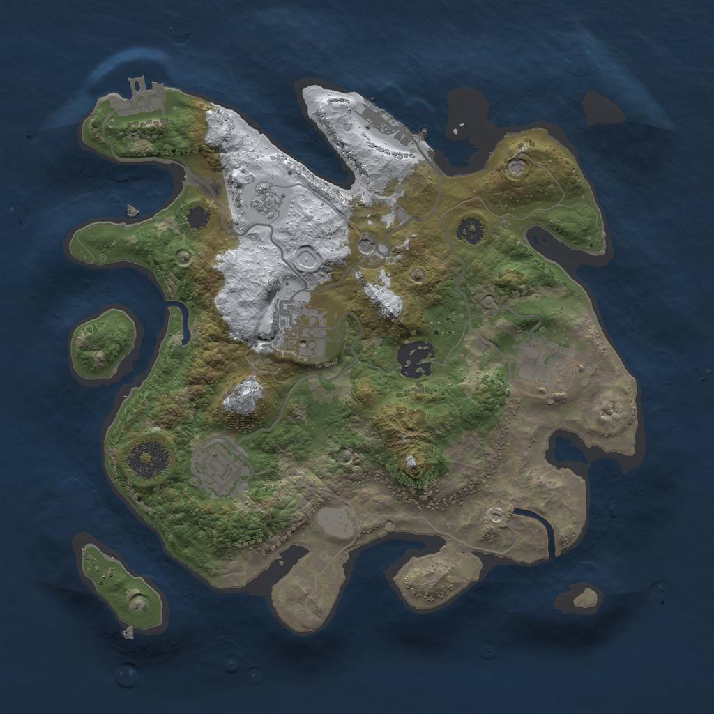 Rust Map: Procedural Map, Size: 2800, Seed: 303, 13 Monuments