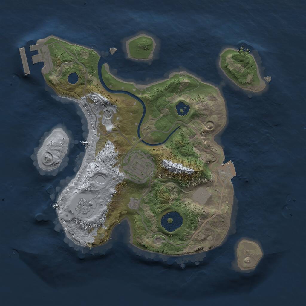 Rust Map: Procedural Map, Size: 2250, Seed: 20210325, 5 Monuments
