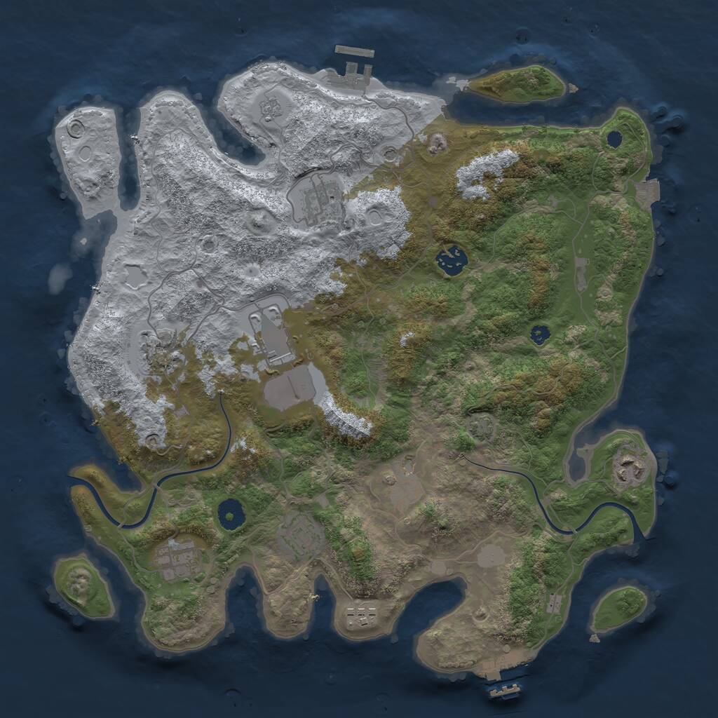 Rust Map: Procedural Map, Size: 3700, Seed: 102102, 15 Monuments