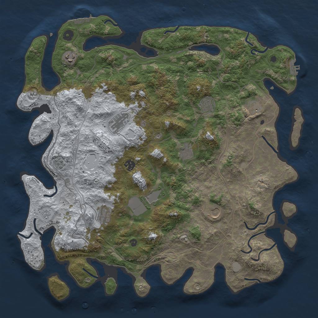 Rust Map: Procedural Map, Size: 4444, Seed: 26032021, 19 Monuments