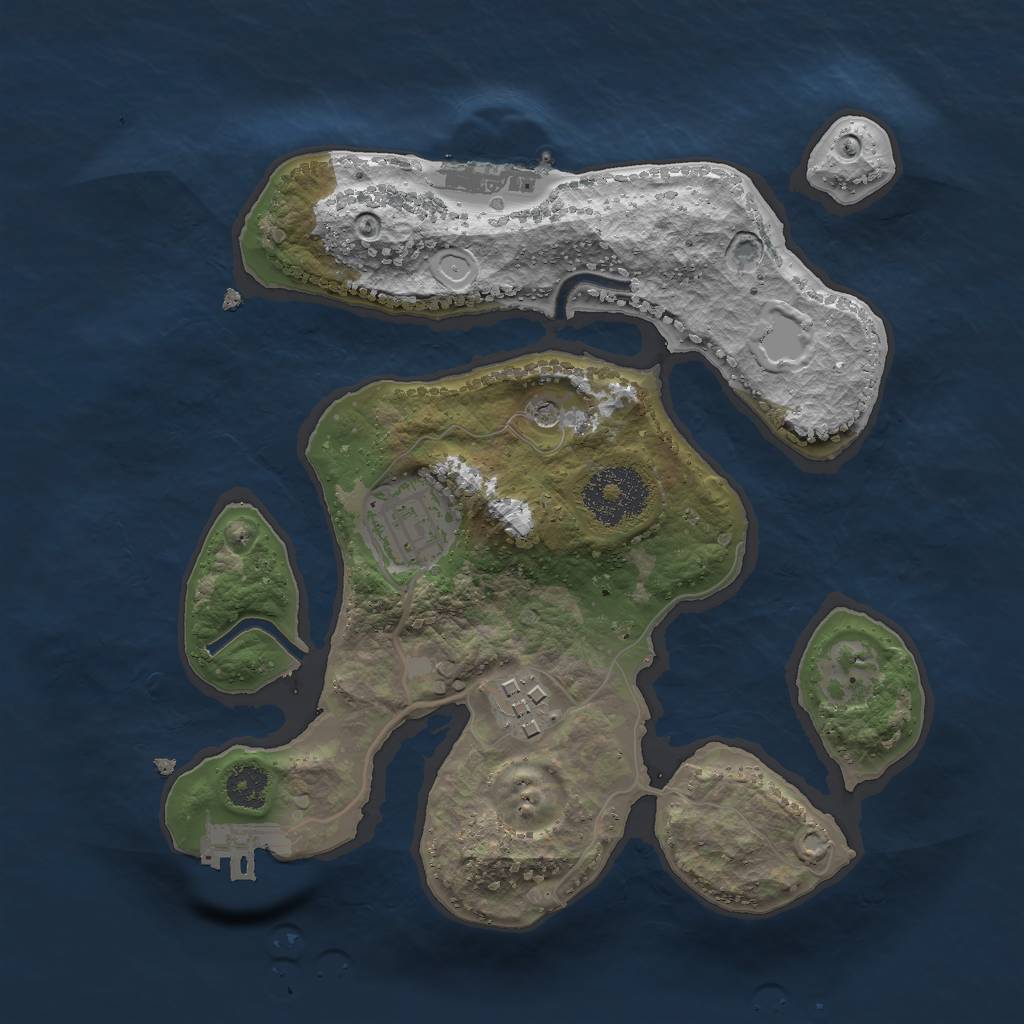 Rust Map: Procedural Map, Size: 2500, Seed: 459487, 13 Monuments