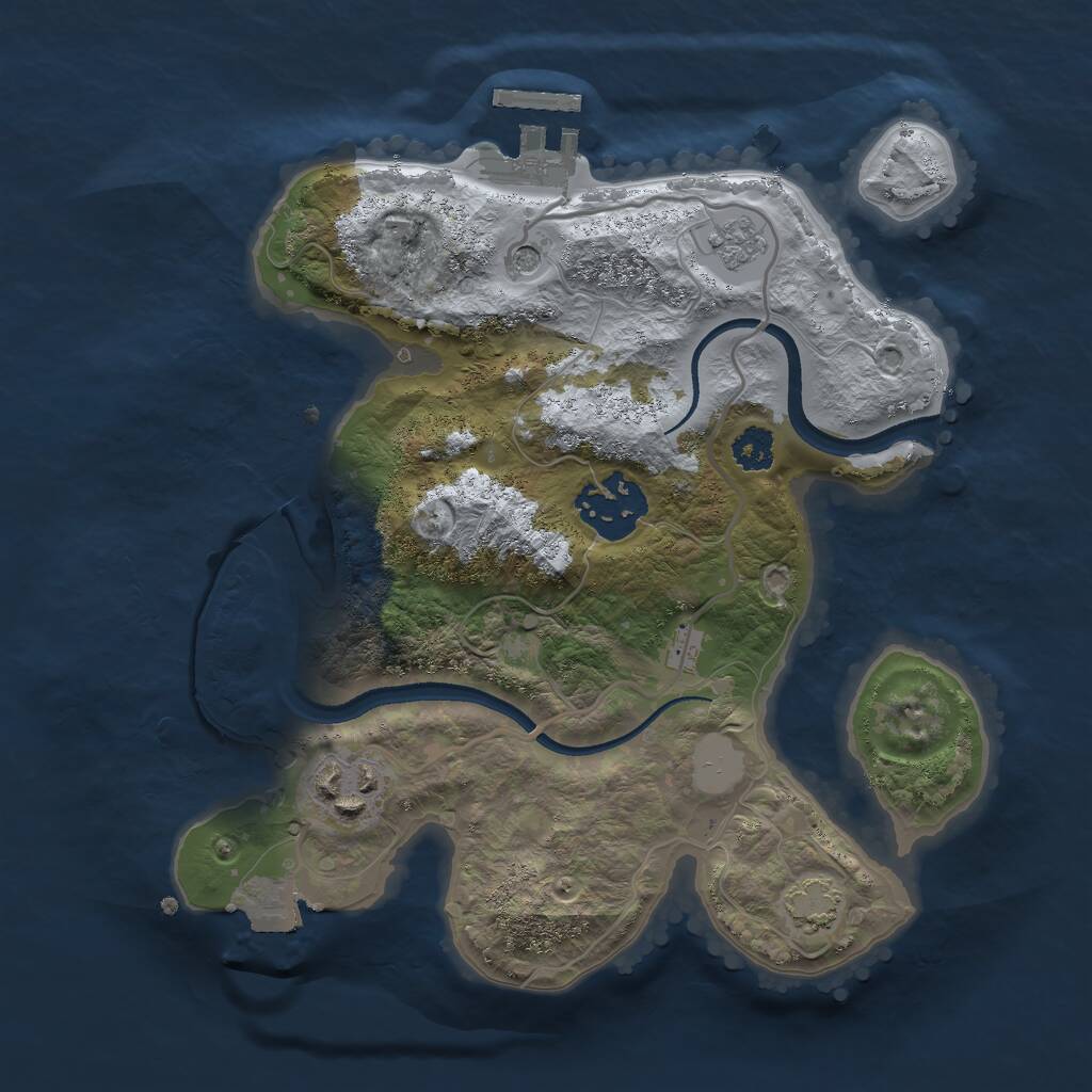Rust Map: Procedural Map, Size: 2500, Seed: 459487, 7 Monuments