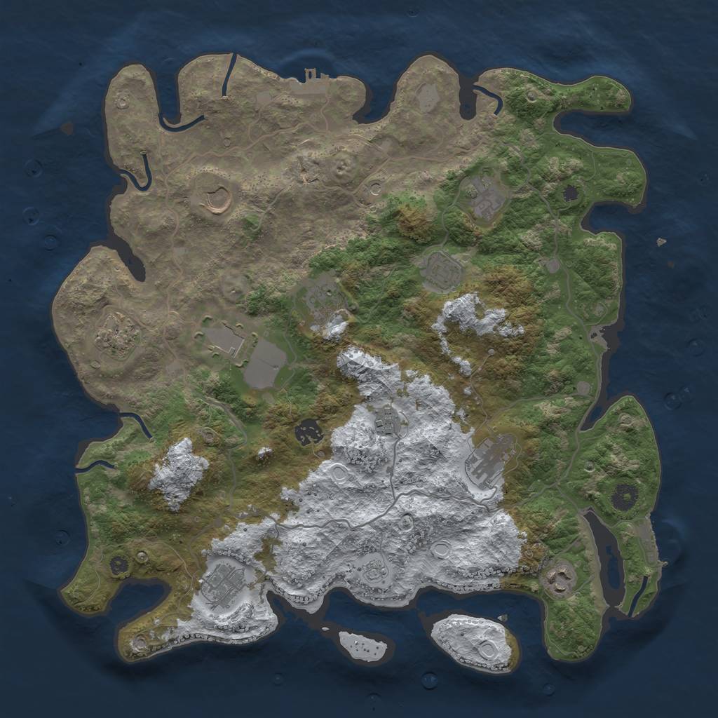 Rust Map: Procedural Map, Size: 4000, Seed: 12292230, 20 Monuments