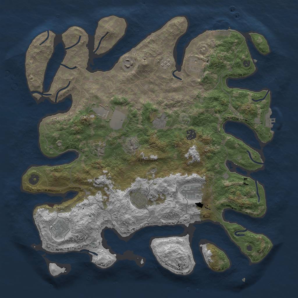 Rust Map: Procedural Map, Size: 4250, Seed: 68439821, 15 Monuments