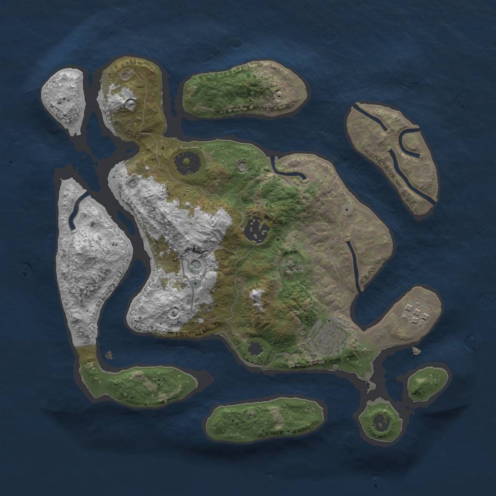 Rust Map: Procedural Map, Size: 3000, Seed: 1088862735, 6 Monuments