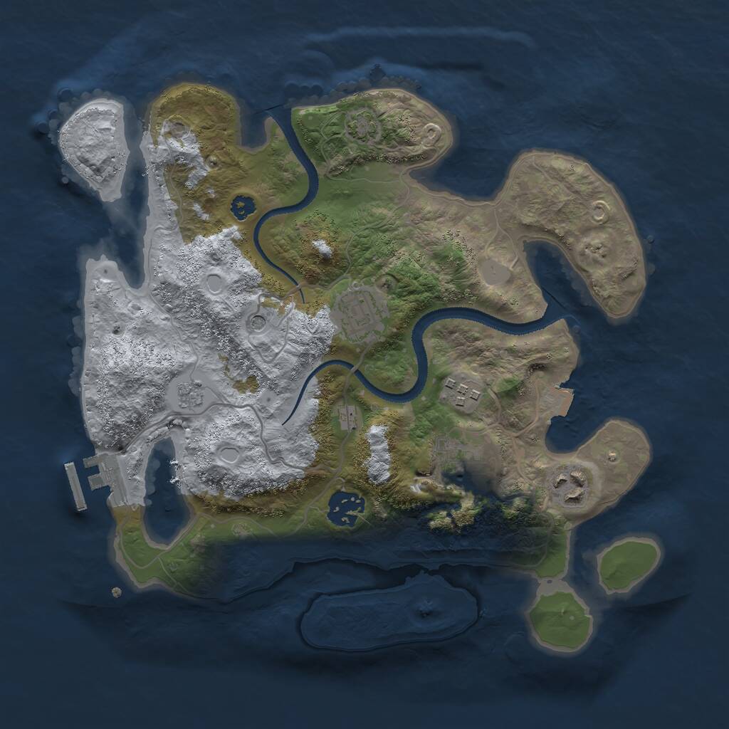 Rust Map: Procedural Map, Size: 3000, Seed: 1088862735, 10 Monuments