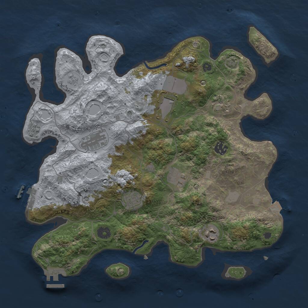 Rust Map: Procedural Map, Size: 3500, Seed: 1651681639, 14 Monuments