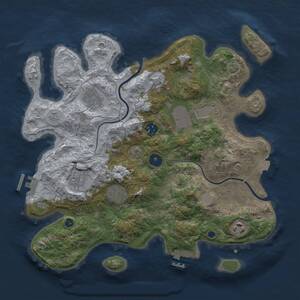 Thumbnail Rust Map: Procedural Map, Size: 3500, Seed: 1651681639, 13 Monuments