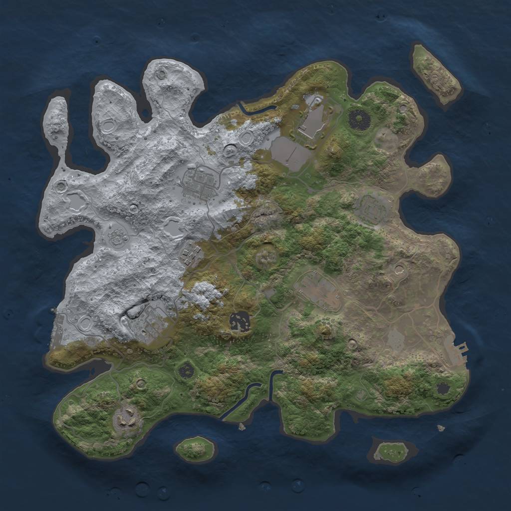 Rust Map: Procedural Map, Size: 3500, Seed: 1651681639, 15 Monuments