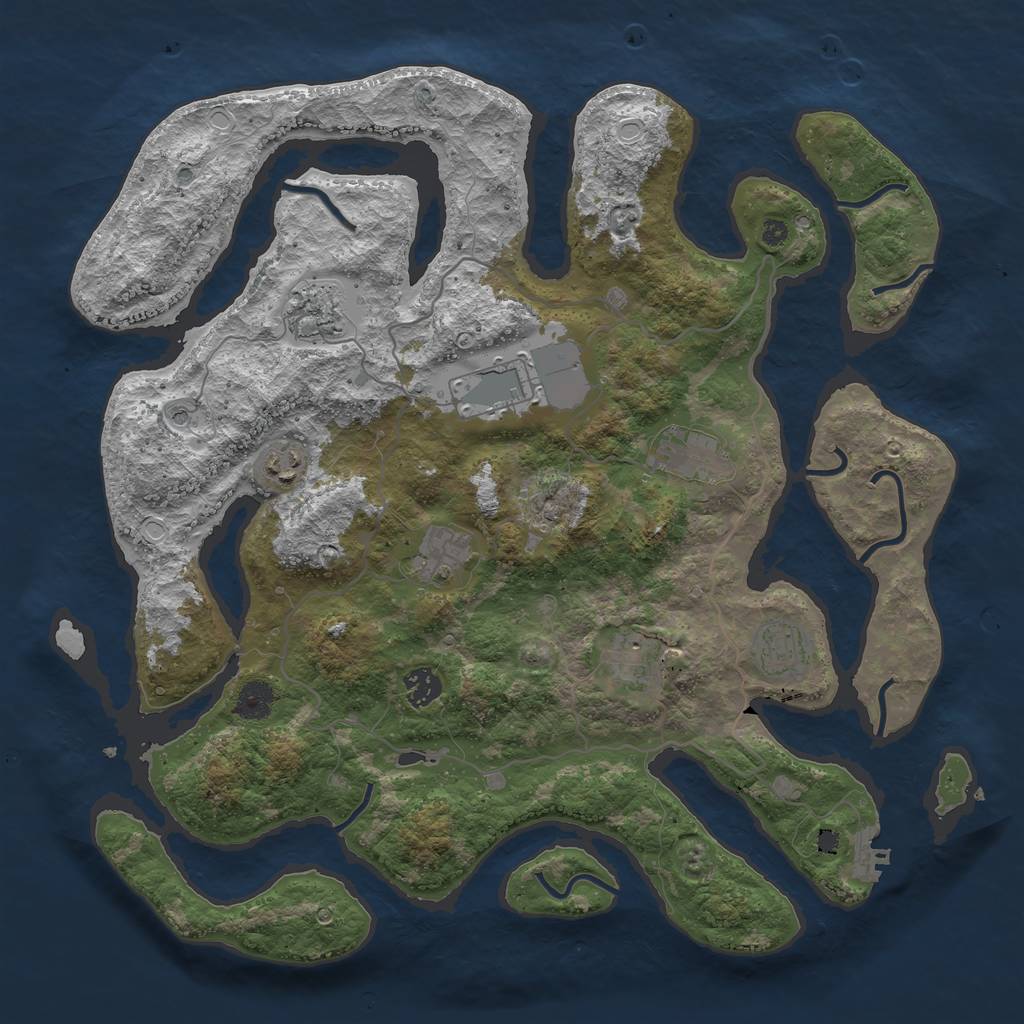 Rust Map: Procedural Map, Size: 4000, Seed: 140914, 15 Monuments