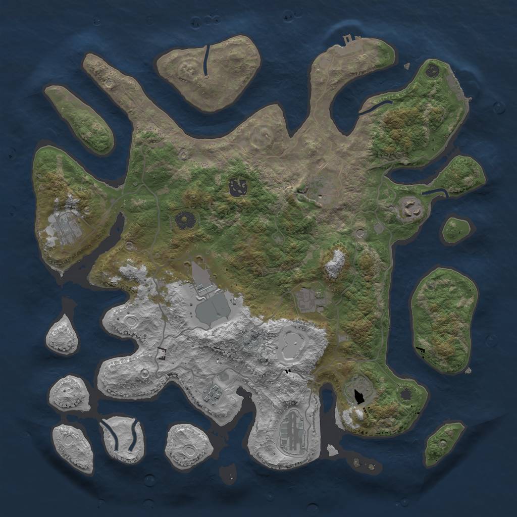 Rust Map: Procedural Map, Size: 4000, Seed: 1762671371, 17 Monuments