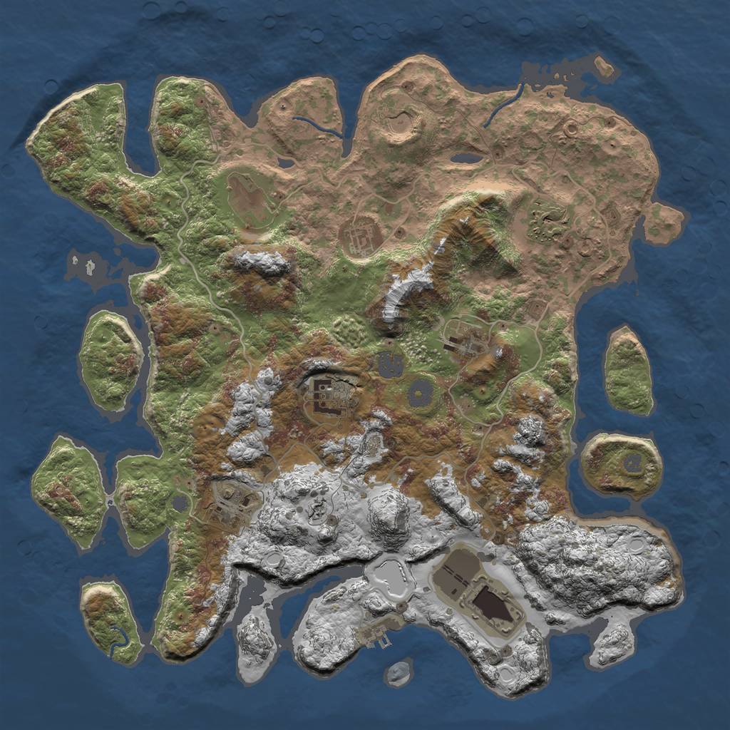 Rust Map: Procedural Map, Size: 4000, Seed: 28032021, 14 Monuments