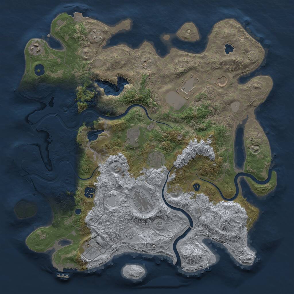 Rust Map: Procedural Map, Size: 4000, Seed: 28032021, 15 Monuments