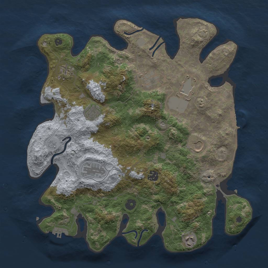 Rust Map: Procedural Map, Size: 3700, Seed: 32320, 16 Monuments