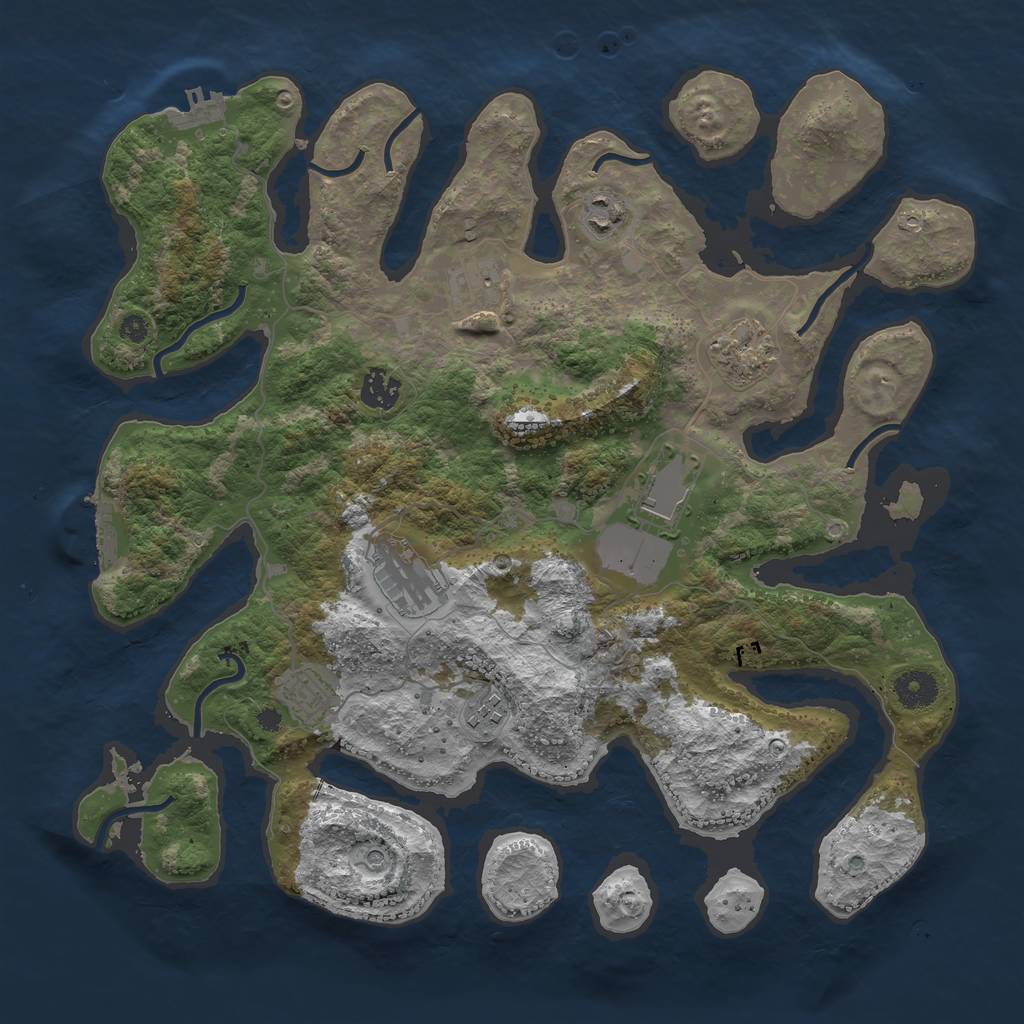 Rust Map: Procedural Map, Size: 3800, Seed: 31358, 13 Monuments