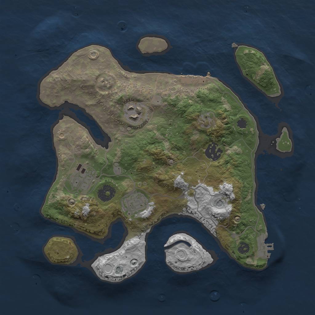 Rust Map: Procedural Map, Size: 2800, Seed: 7348, 12 Monuments