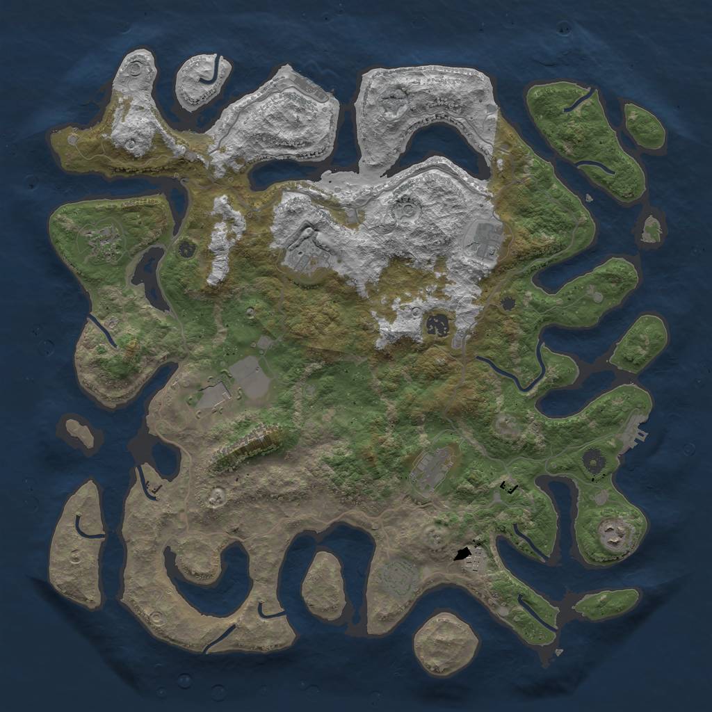 Rust Map: Procedural Map, Size: 4500, Seed: 6912579, 14 Monuments