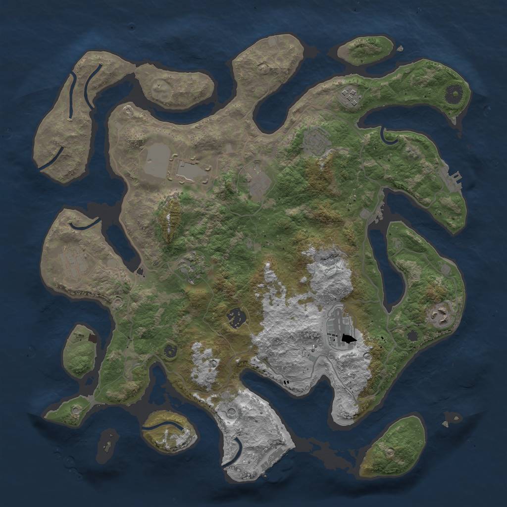 Rust Map: Procedural Map, Size: 4000, Seed: 14354, 14 Monuments