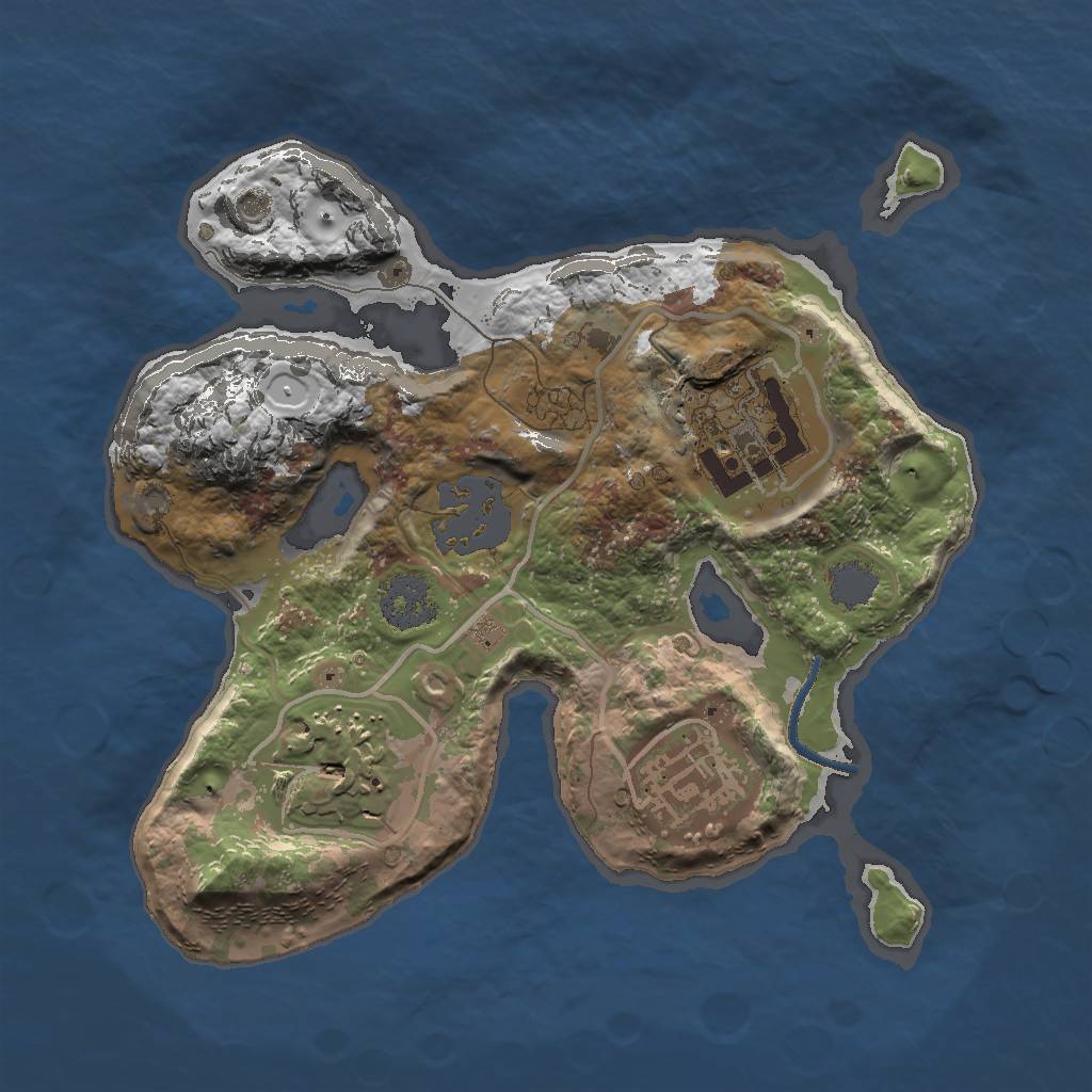 Rust Map: Procedural Map, Size: 2000, Seed: 65165143, 7 Monuments