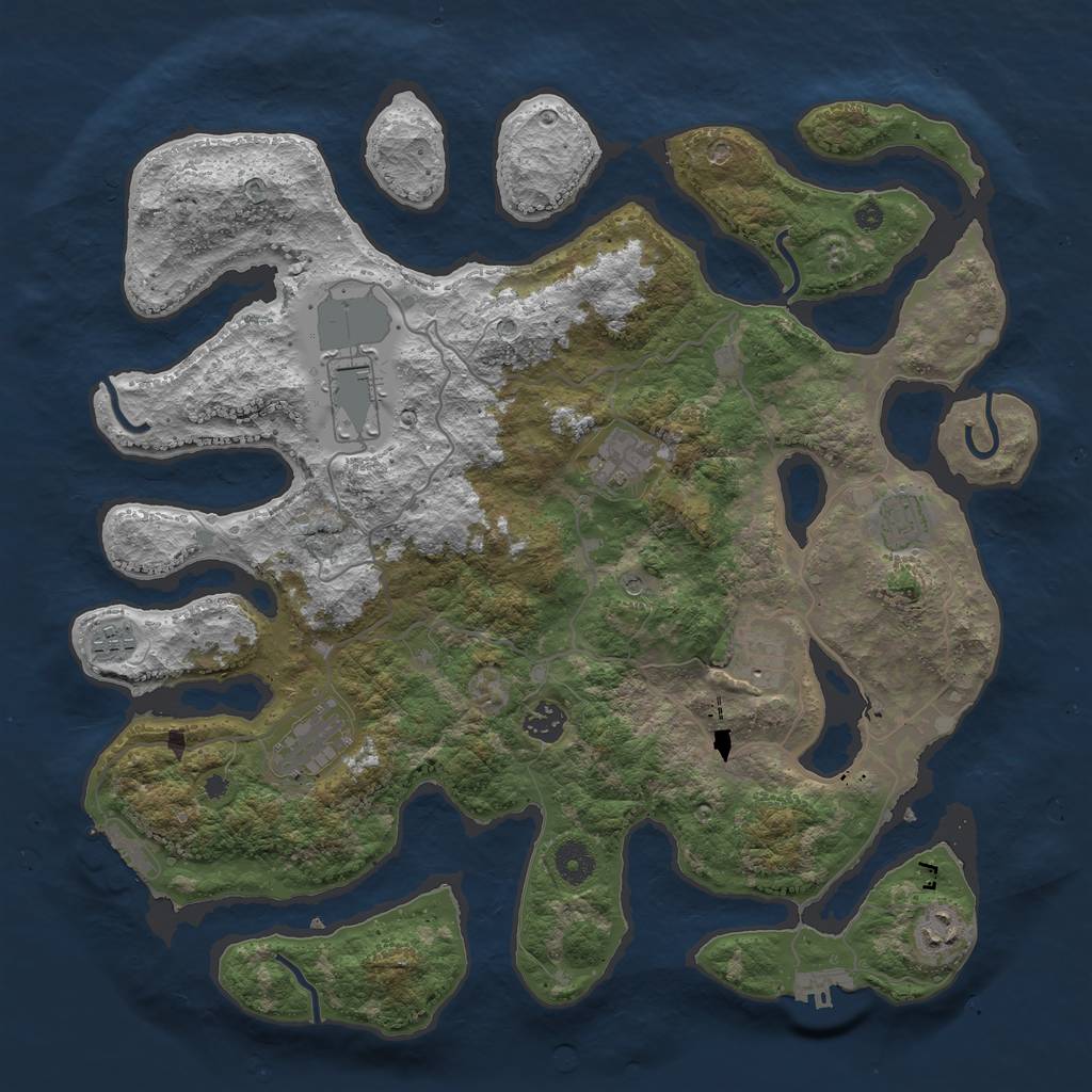 Rust Map: Procedural Map, Size: 4000, Seed: 8965235, 13 Monuments