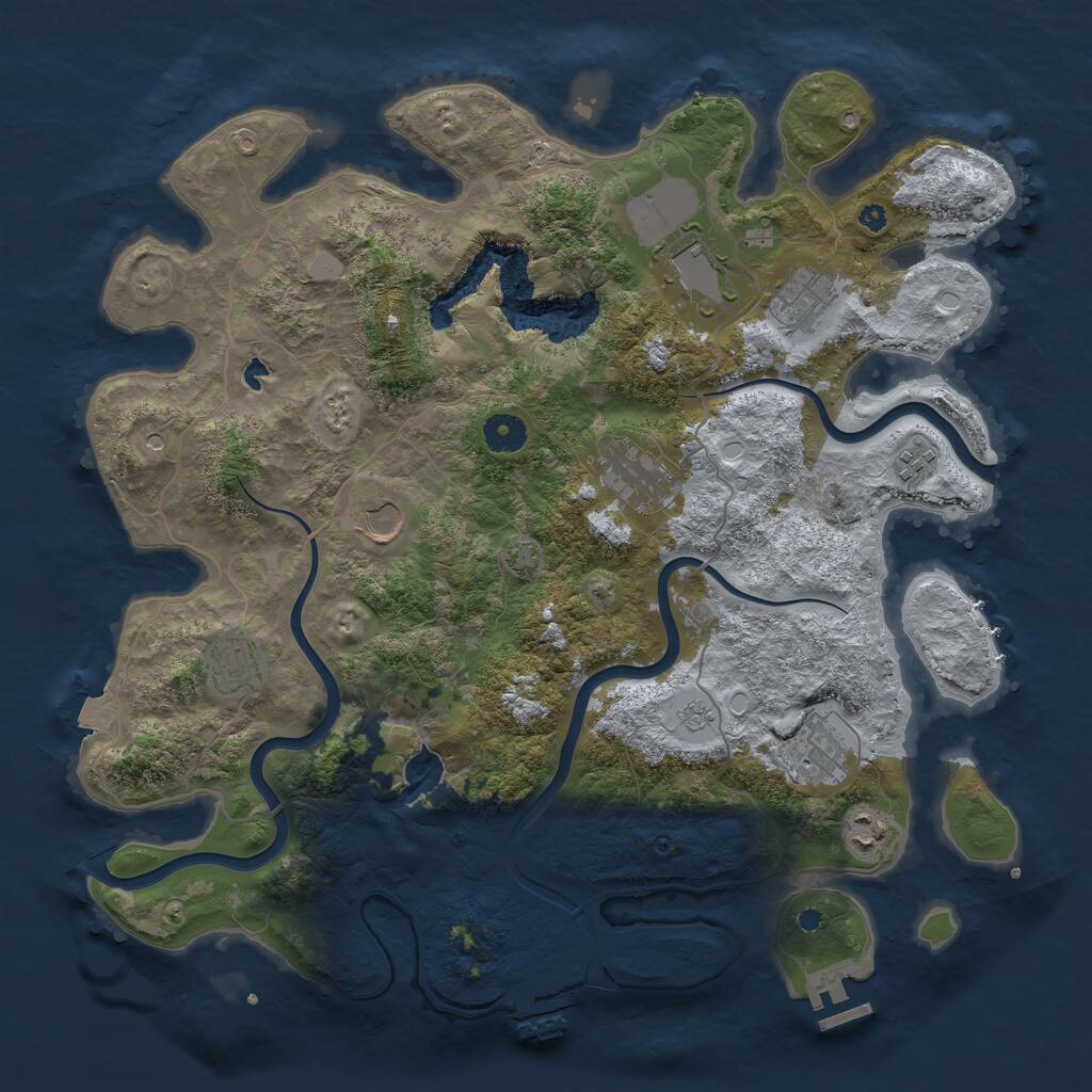 Rust Map: Procedural Map, Size: 4000, Seed: 28475134, 14 Monuments