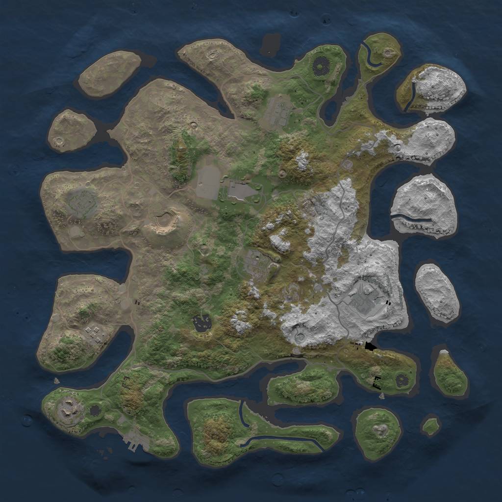 Rust Map: Procedural Map, Size: 4000, Seed: 28475134, 13 Monuments