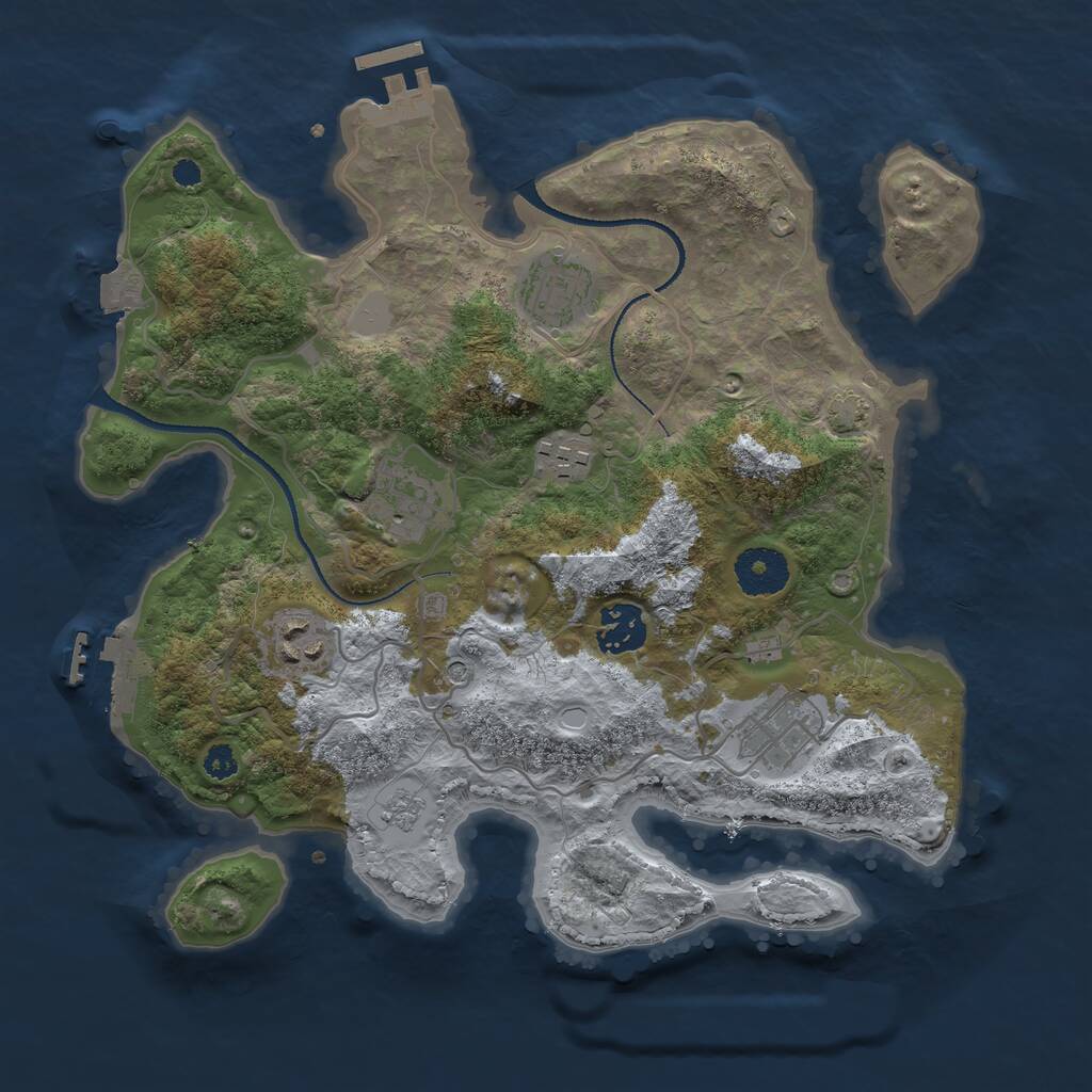 Rust Map: Procedural Map, Size: 3200, Seed: 5987, 12 Monuments