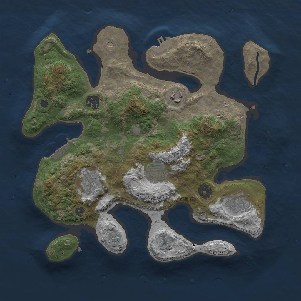 Rust Map: Procedural Map, Size: 3200, Seed: 5987, 17 Monuments