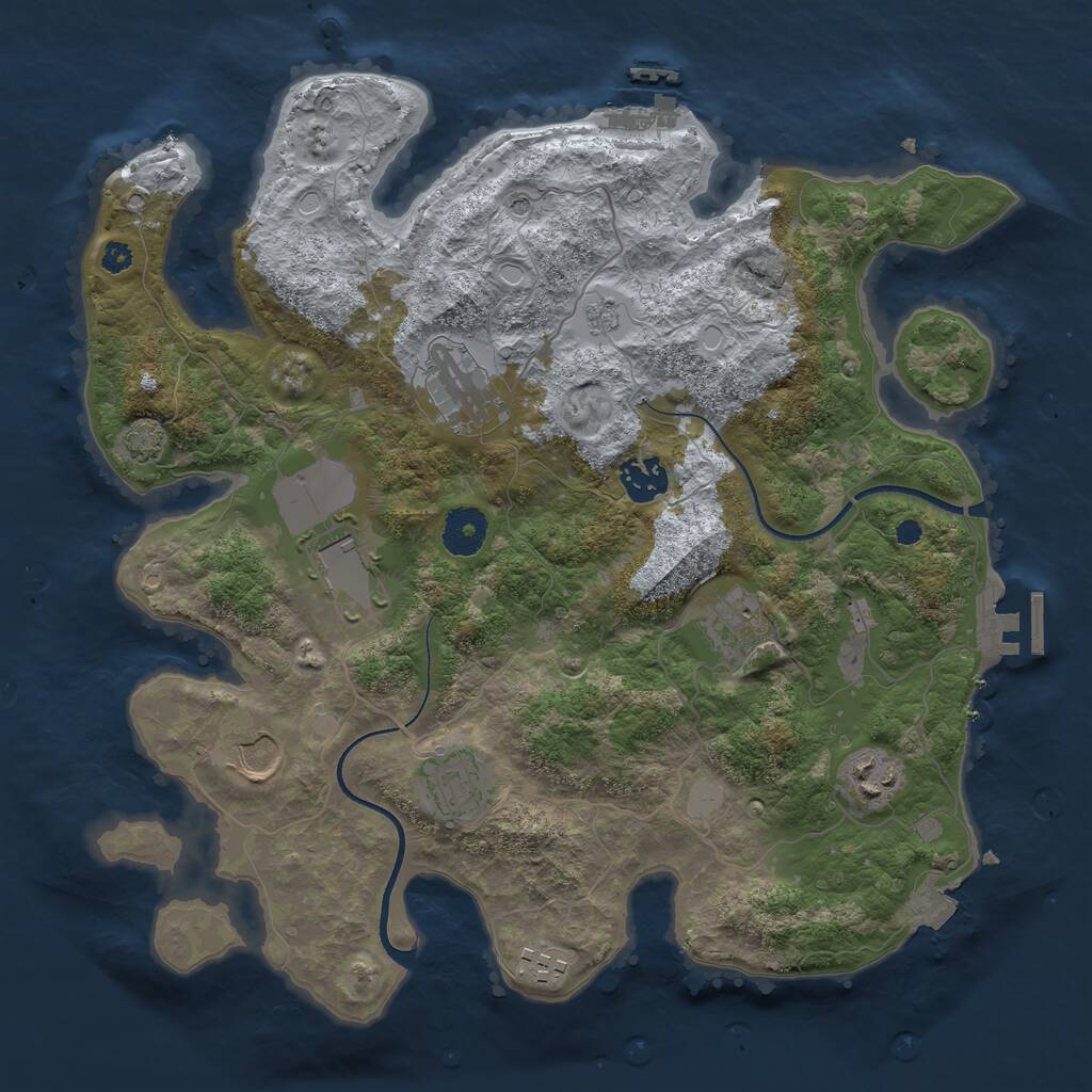 Rust Map: Procedural Map, Size: 3500, Seed: 4432808, 14 Monuments