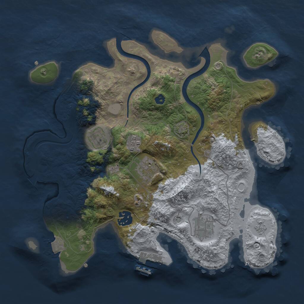 Rust Map: Procedural Map, Size: 3000, Seed: 50200, 10 Monuments