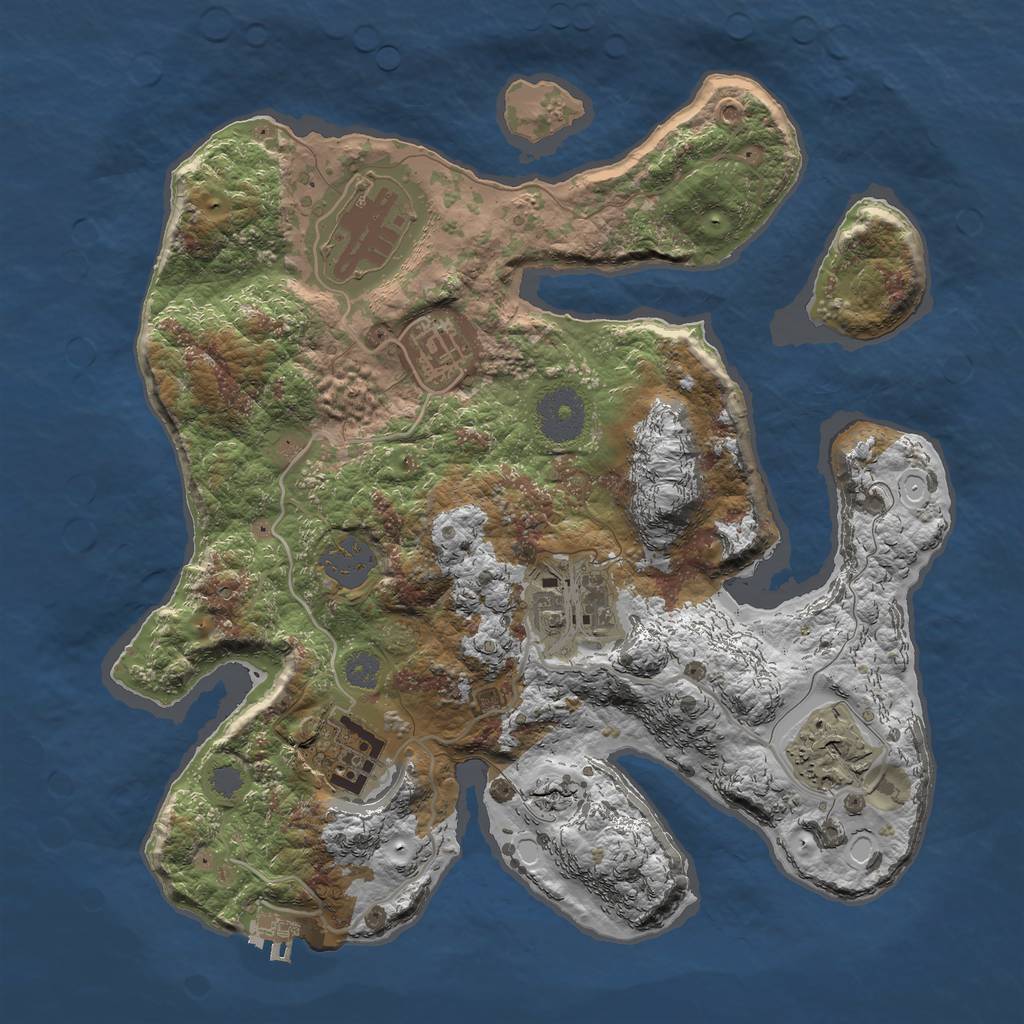 Rust Map: Procedural Map, Size: 3000, Seed: 50200, 11 Monuments