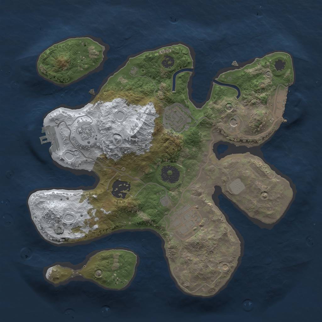 Rust Map: Procedural Map, Size: 2600, Seed: 8065641, 12 Monuments