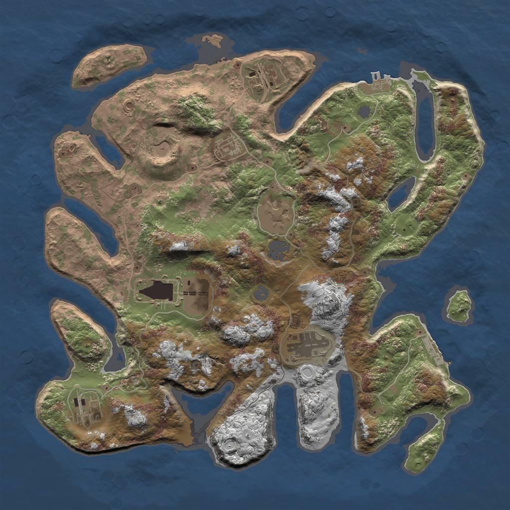 Rust Map: Procedural Map, Size: 3600, Seed: 56929692, 14 Monuments