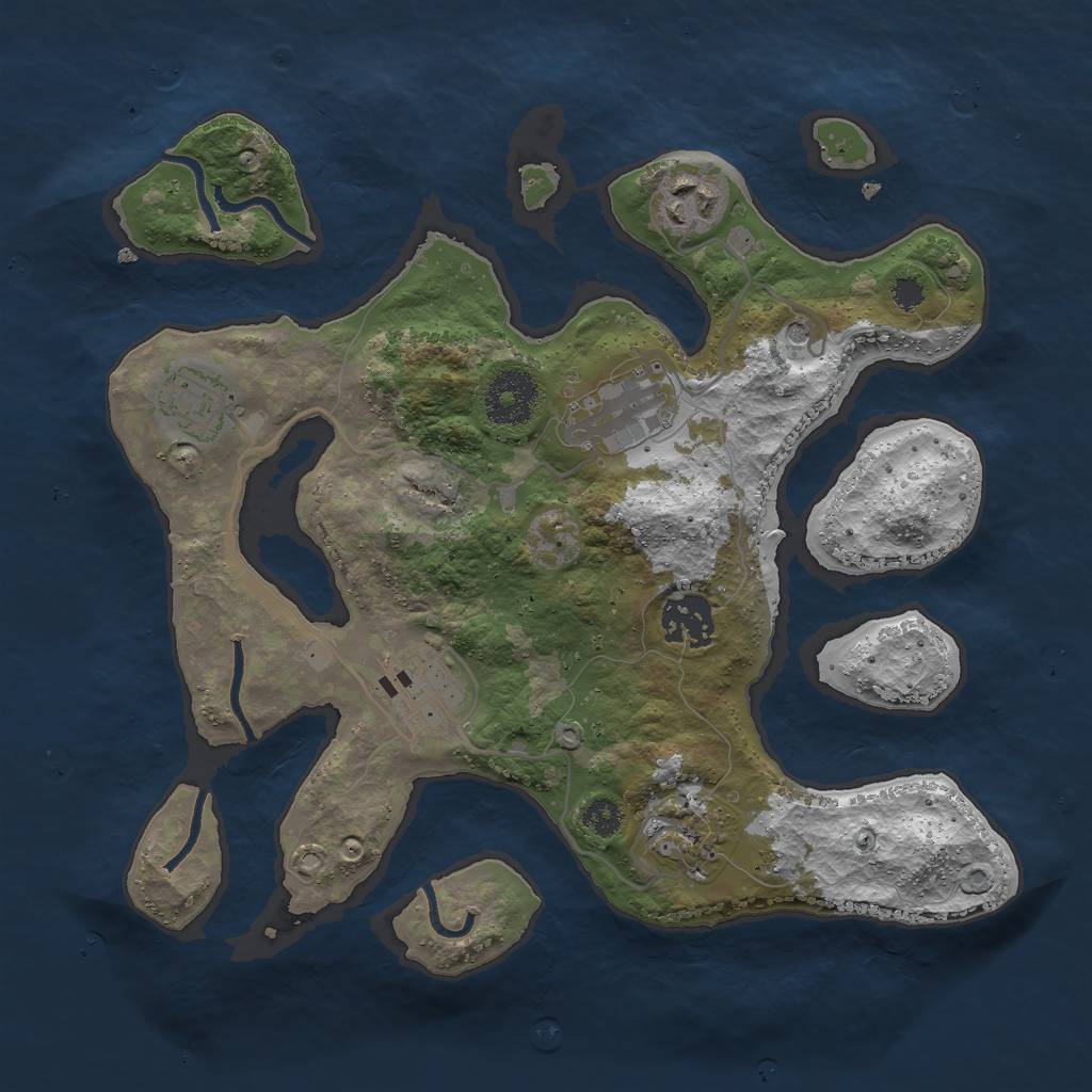 Rust Map: Procedural Map, Size: 3000, Seed: 8210572, 9 Monuments