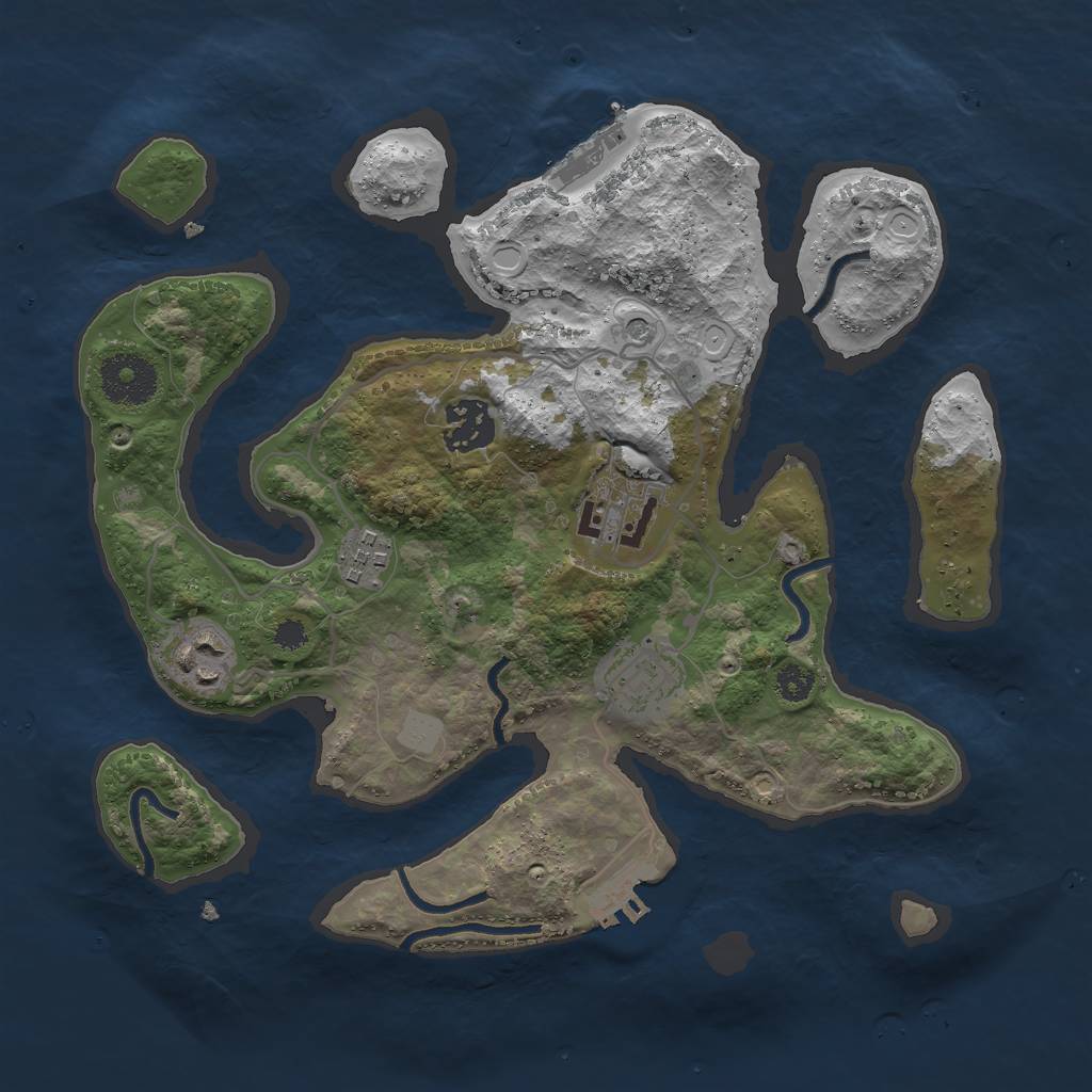 Rust Map: Procedural Map, Size: 3000, Seed: 331060108, 13 Monuments