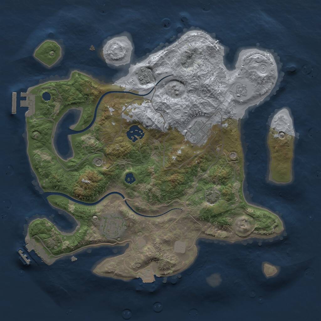 Rust Map: Procedural Map, Size: 3000, Seed: 331060108, 10 Monuments