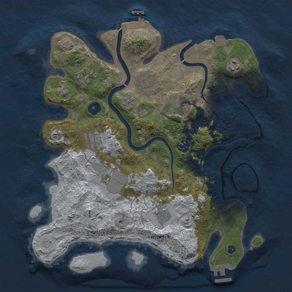 Rust Map: Procedural Map, Size: 3500, Seed: 45131, 15 Monuments