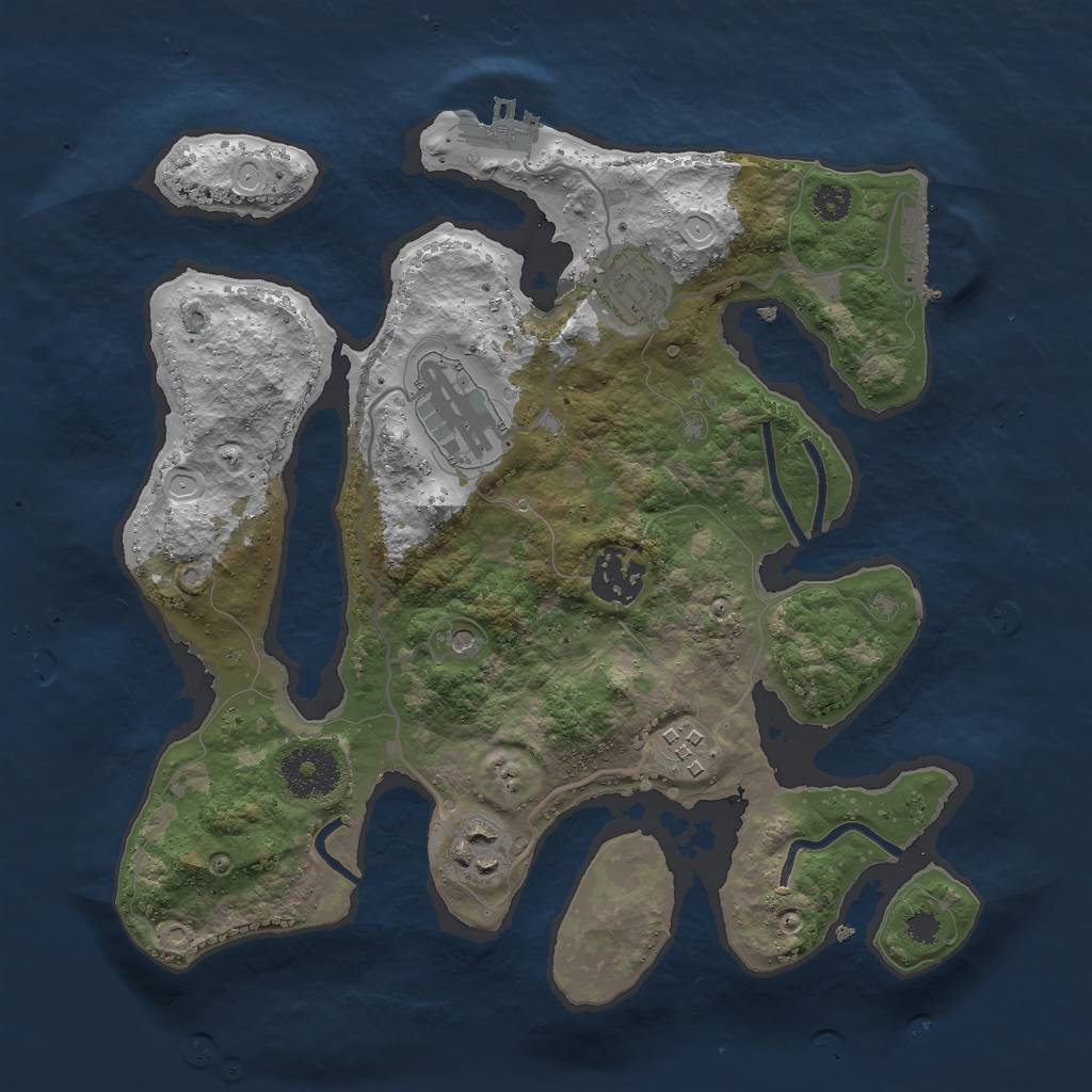 Rust Map: Procedural Map, Size: 3000, Seed: 570163239, 13 Monuments