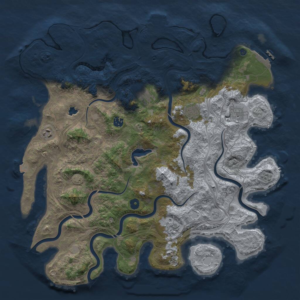 Rust Map: Procedural Map, Size: 4400, Seed: 201231, 13 Monuments