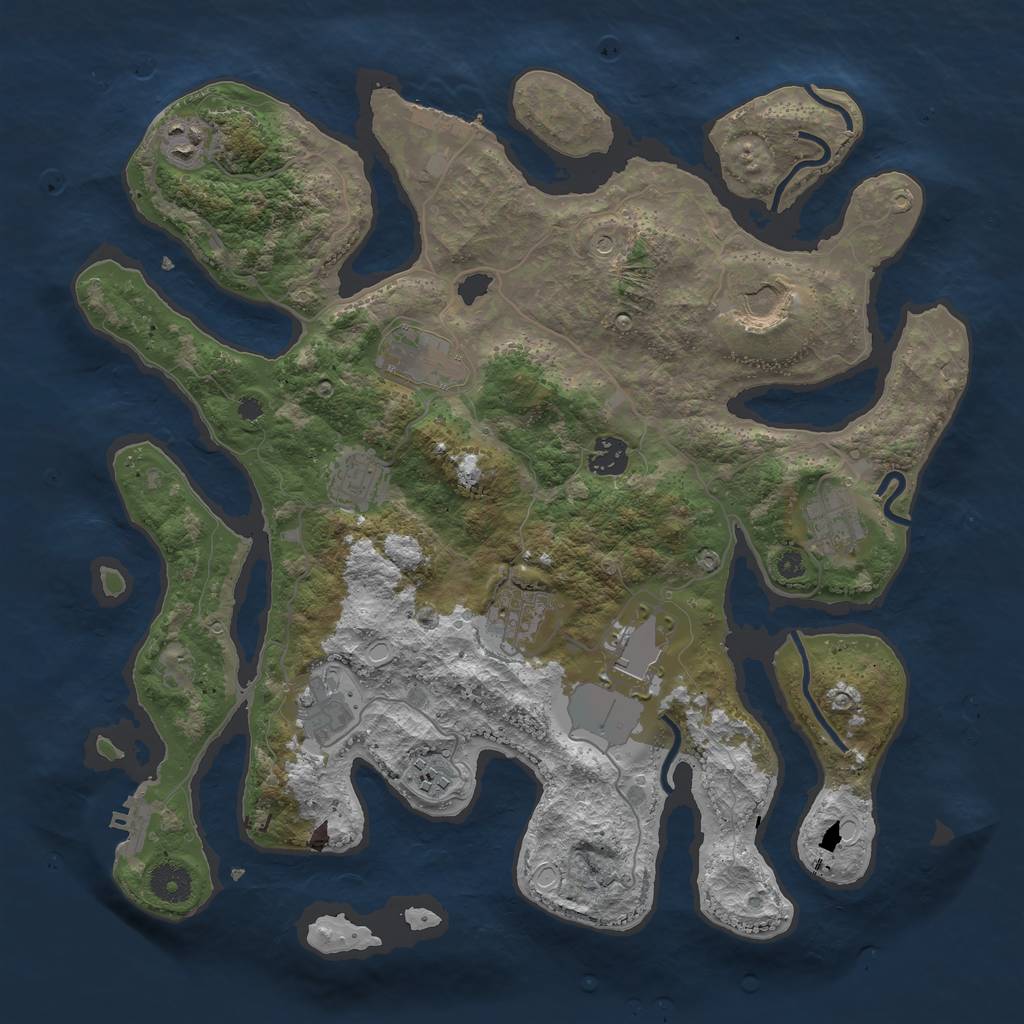 Rust Map: Procedural Map, Size: 3800, Seed: 221069767, 21 Monuments