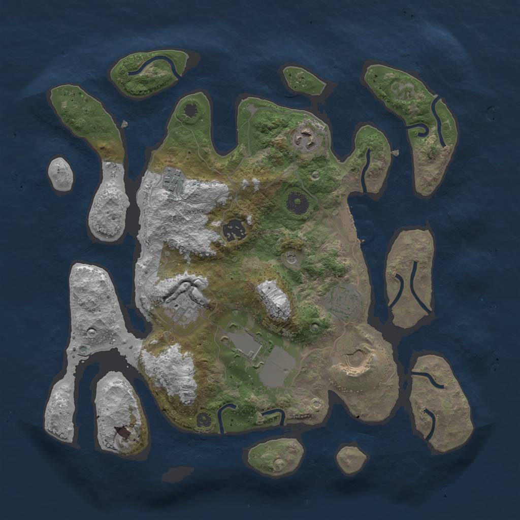 Rust Map: Procedural Map, Size: 3500, Seed: 1526722900, 11 Monuments