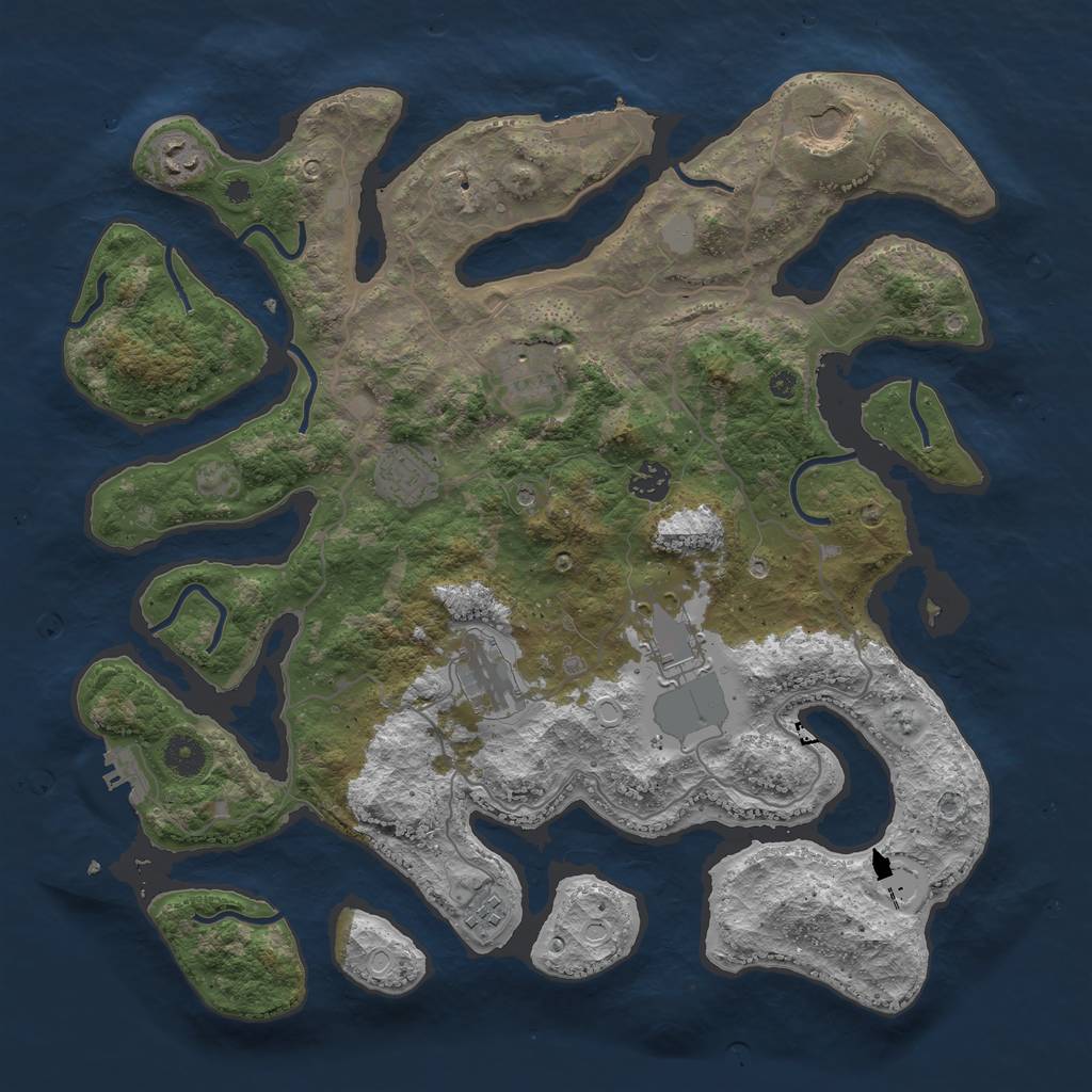 Rust Map: Procedural Map, Size: 4000, Seed: 1812479, 16 Monuments