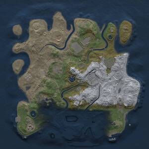 Thumbnail Rust Map: Procedural Map, Size: 3500, Seed: 970152709, 15 Monuments