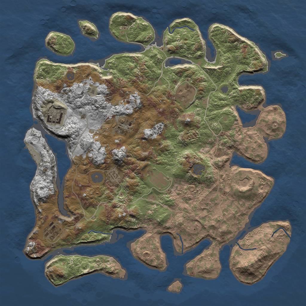 Rust Map: Procedural Map, Size: 4000, Seed: 29572754, 13 Monuments