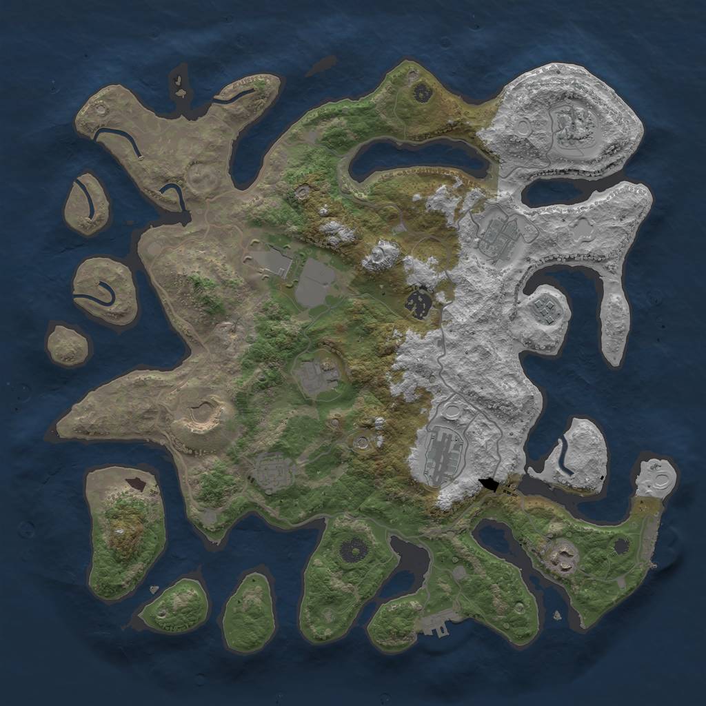 Rust Map: Procedural Map, Size: 4001, Seed: 13337, 21 Monuments