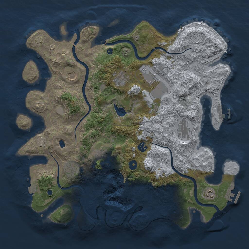 Rust Map: Procedural Map, Size: 4001, Seed: 13337, 15 Monuments