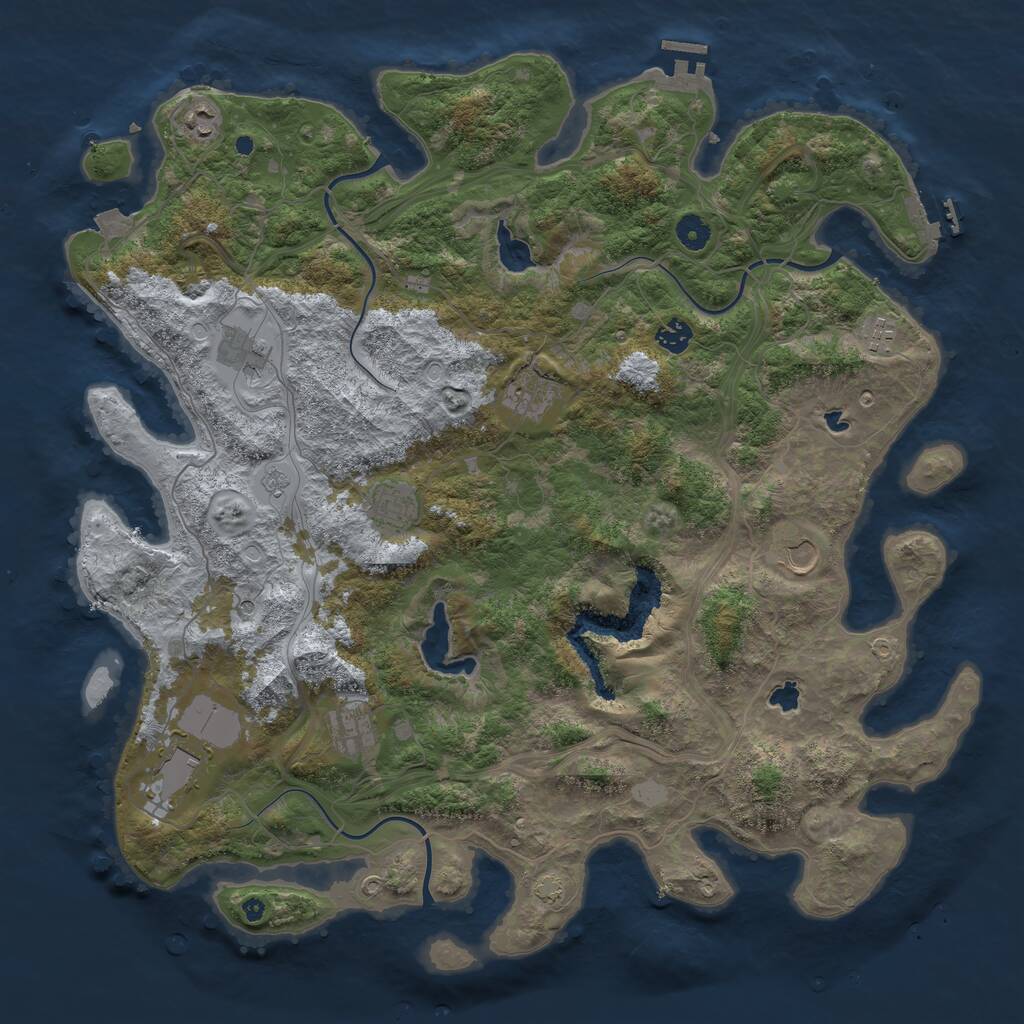 Rust Map: Procedural Map, Size: 4500, Seed: 7646715, 15 Monuments