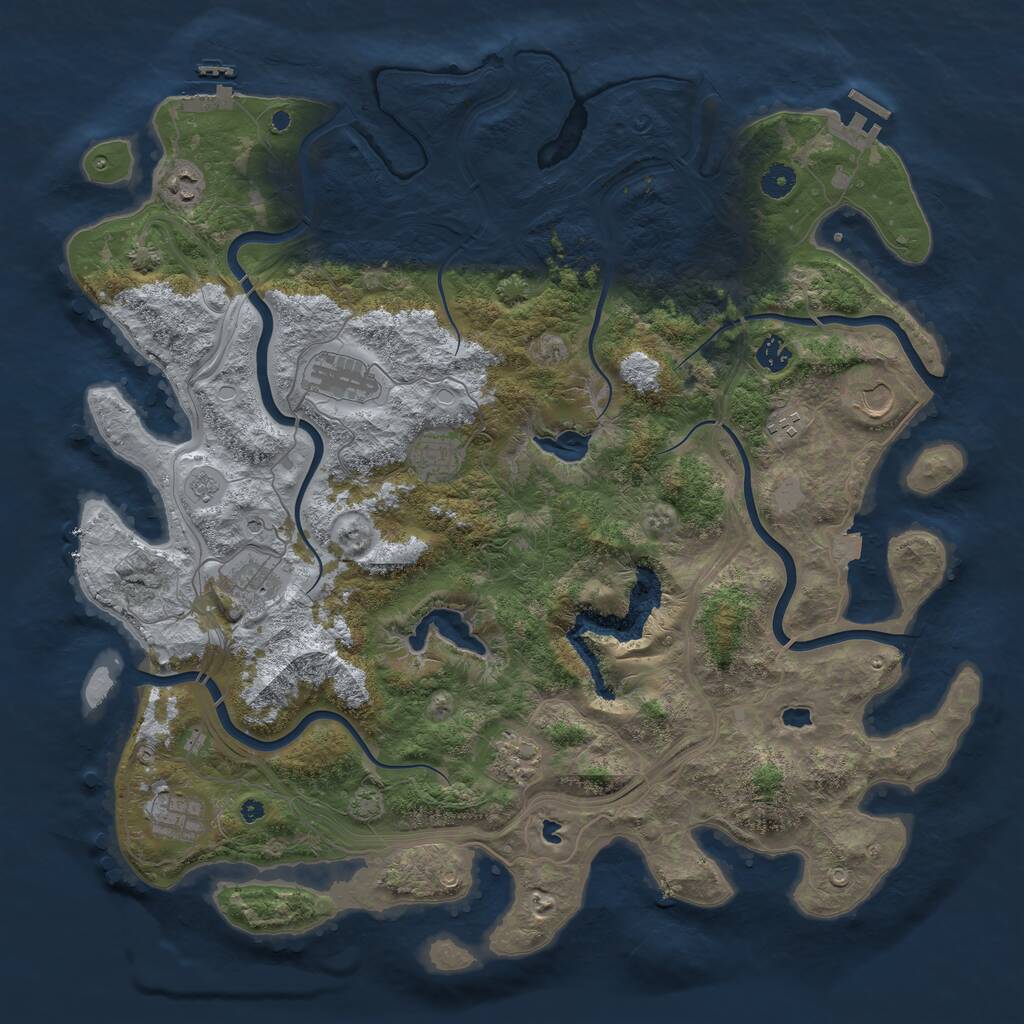 Rust Map: Procedural Map, Size: 4500, Seed: 7646715, 15 Monuments